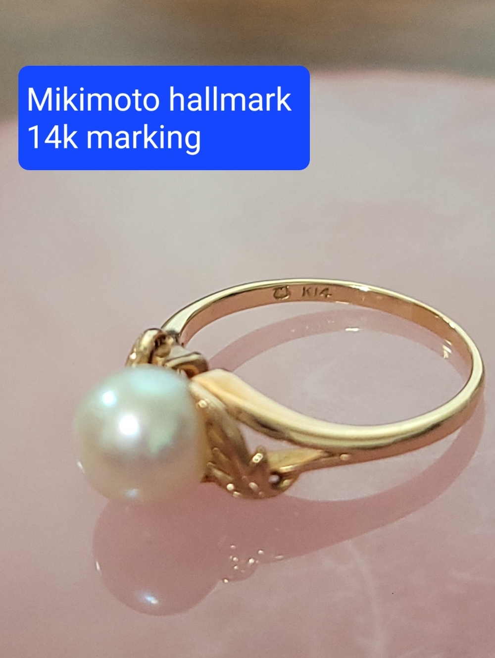 MIKIMOTO Pearl Ring in 14K Yellow Solid Gold - Picture 5 of 15